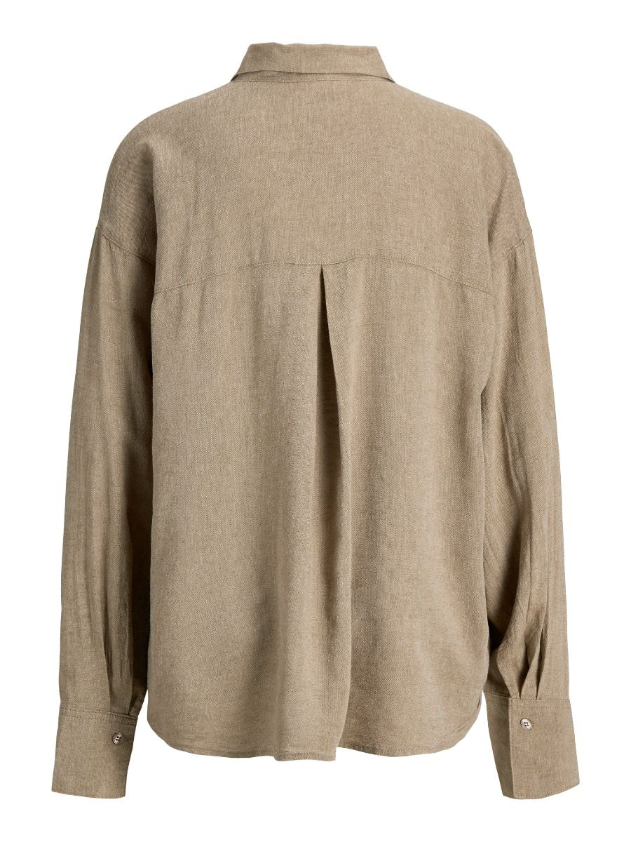 Almira Linen Blend Long Sleeve Shirt