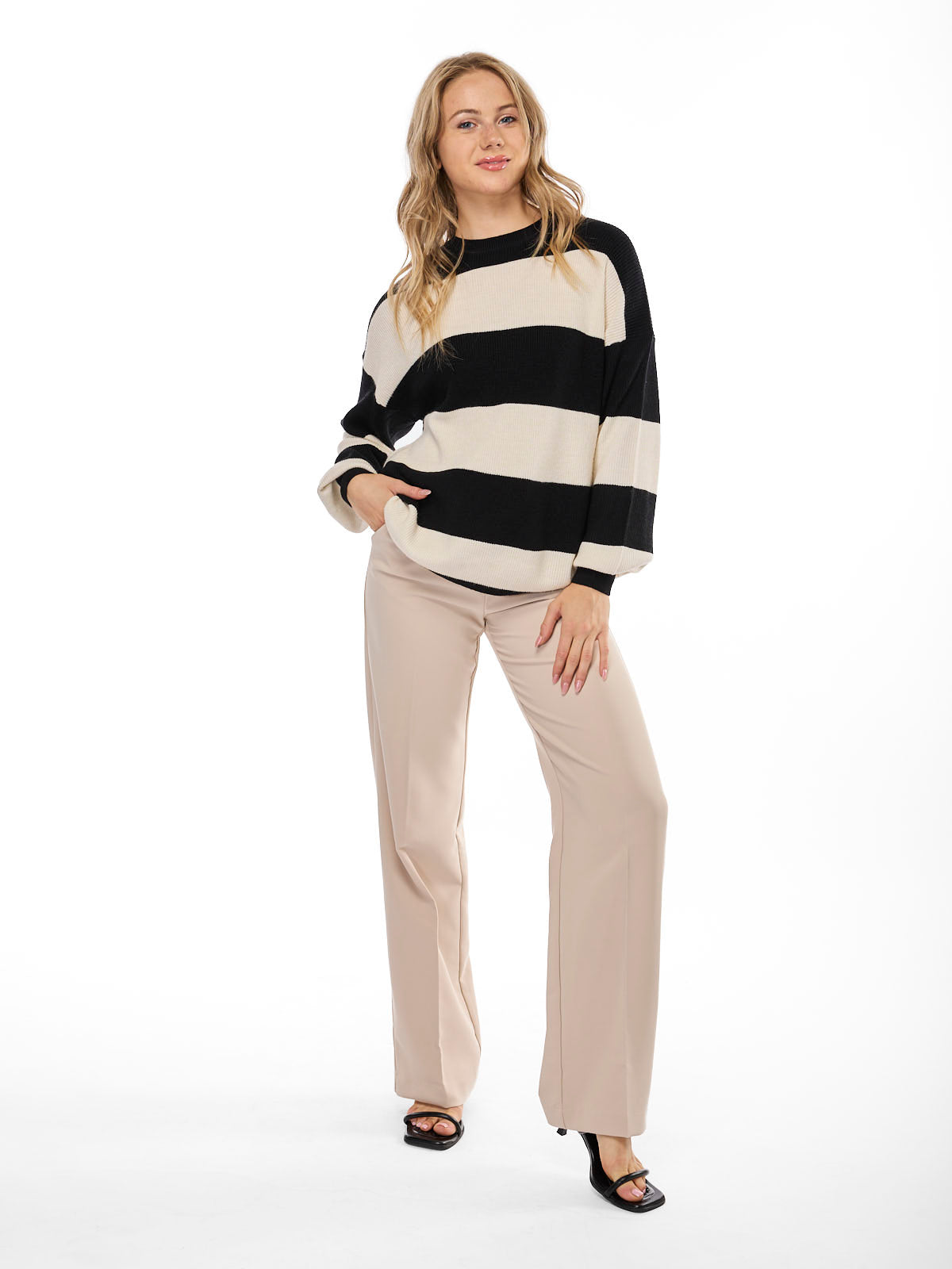 Latia Stripe Pullover Knit Top