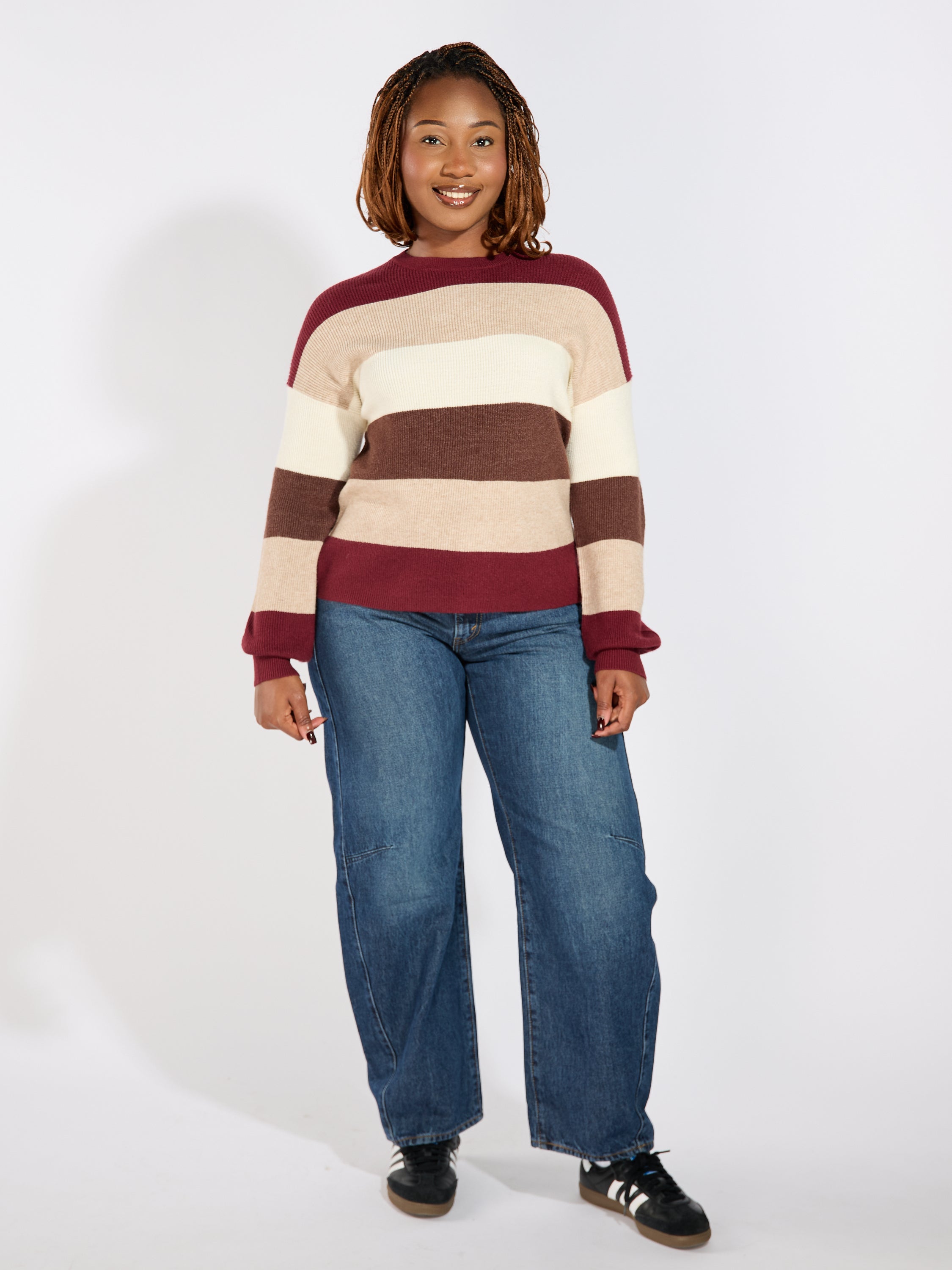 Latia Stripe Pullover Knit Top