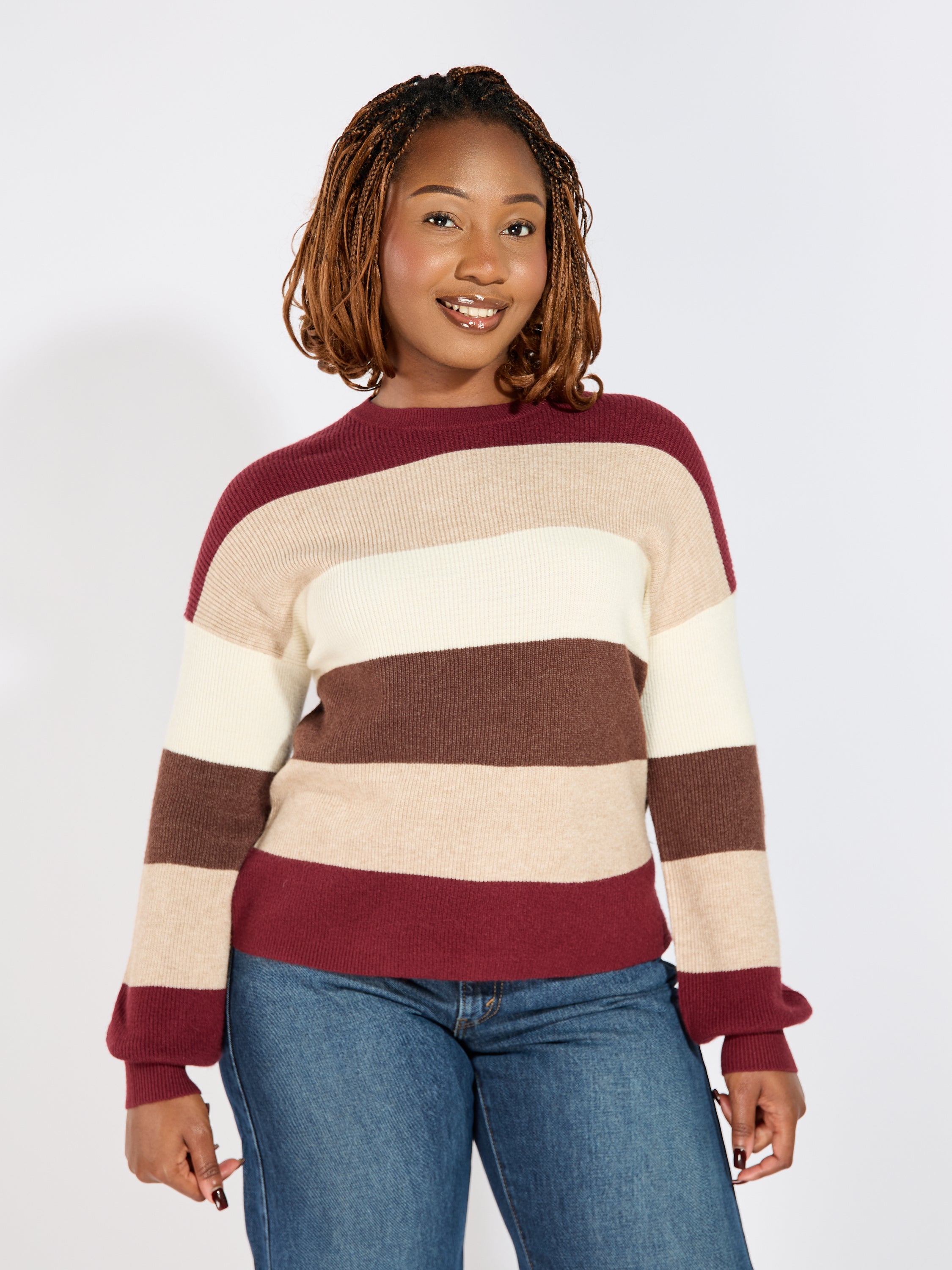 Latia Stripe Pullover Knit Top