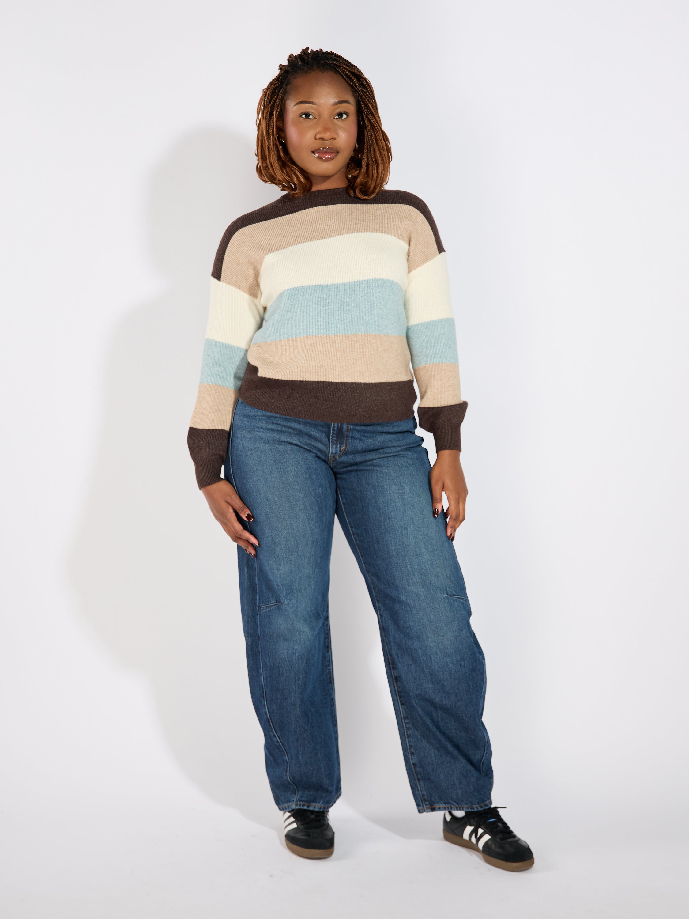 Latia Stripe Pullover Knit Top