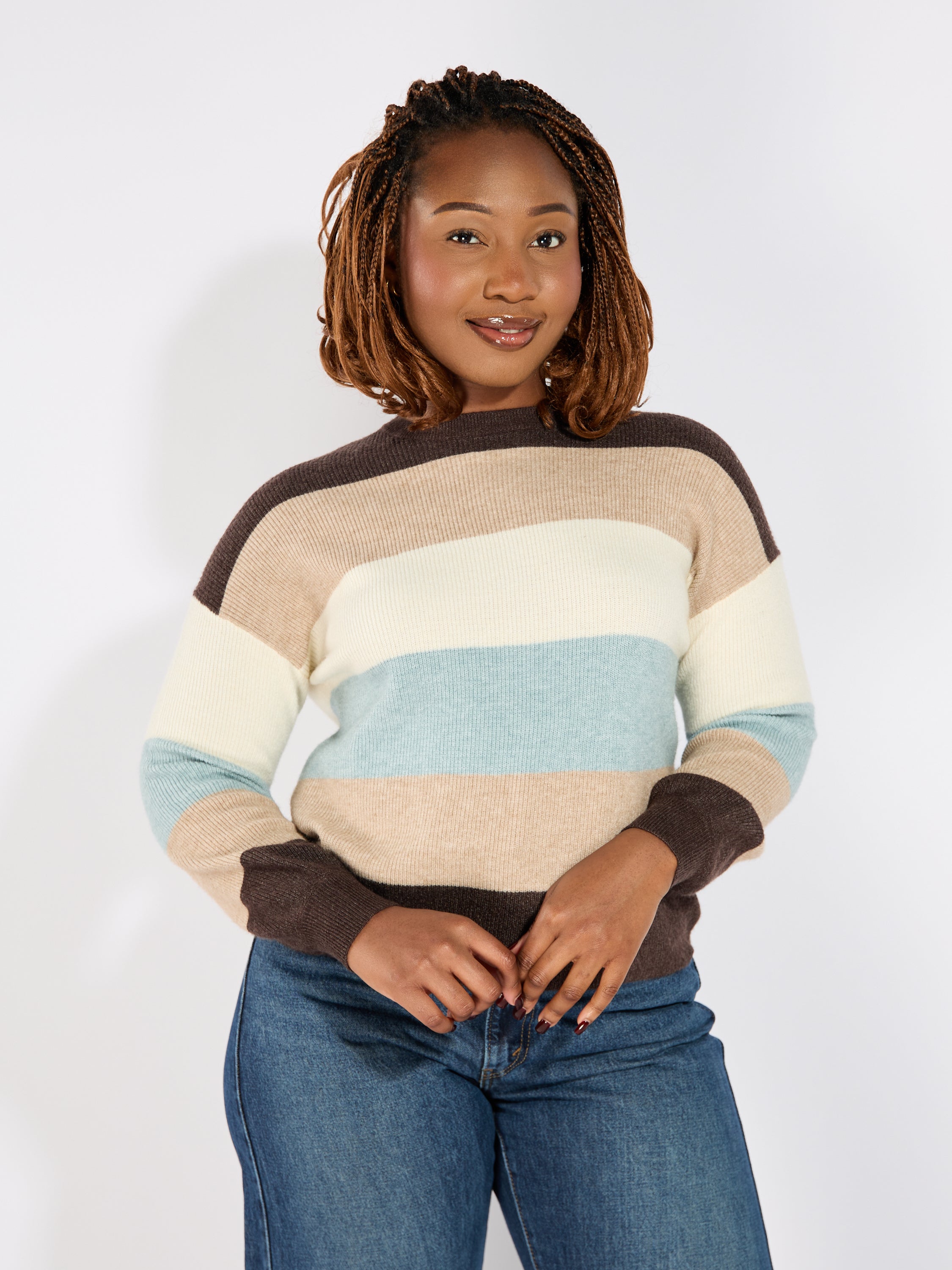 Latia Stripe Pullover Knit Top