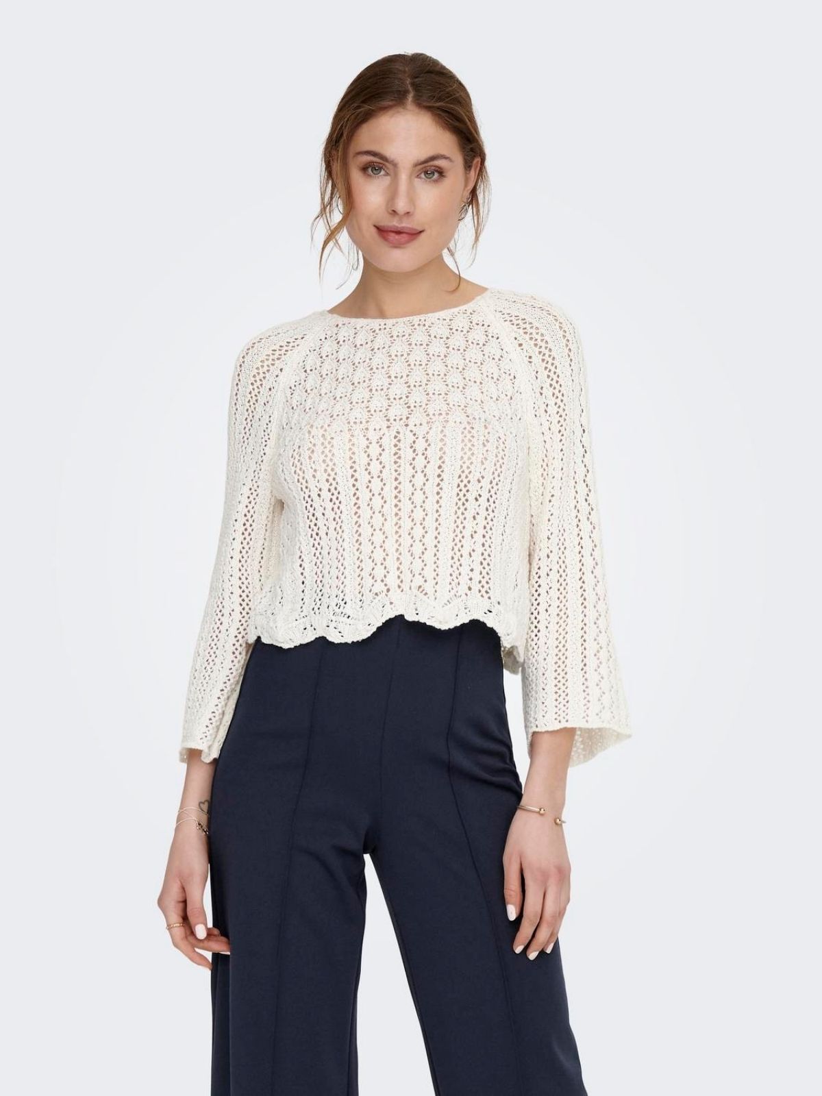 Nola ¾ Crochet Pullover