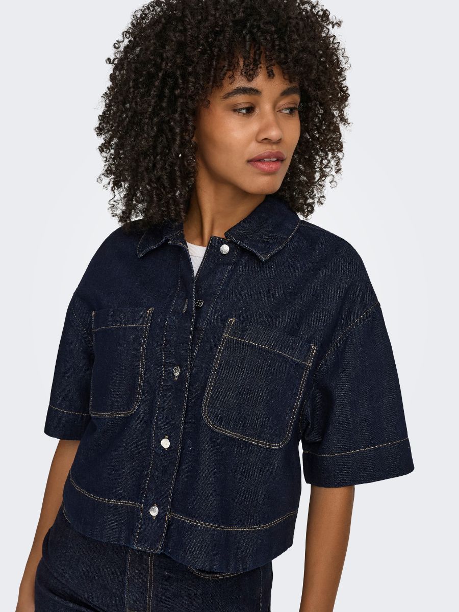 Only Cleo Life Cropped Denim Shirt
