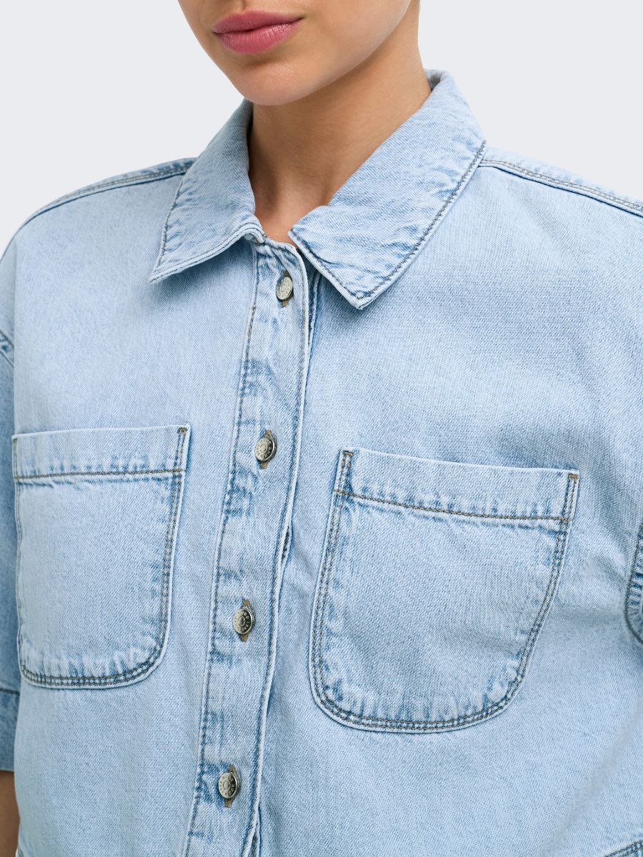 Only Cleo Life Cropped Denim Shirt