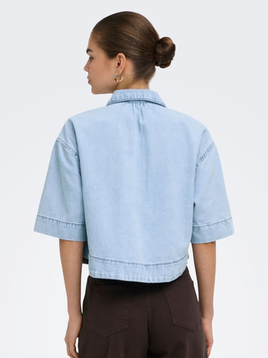 Only Cleo Life Cropped Denim Shirt