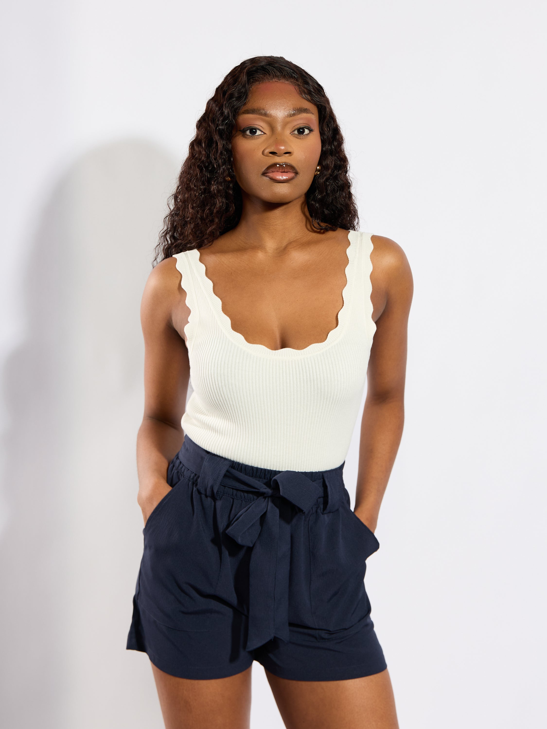 Nanna Scallop Edge Knit Top