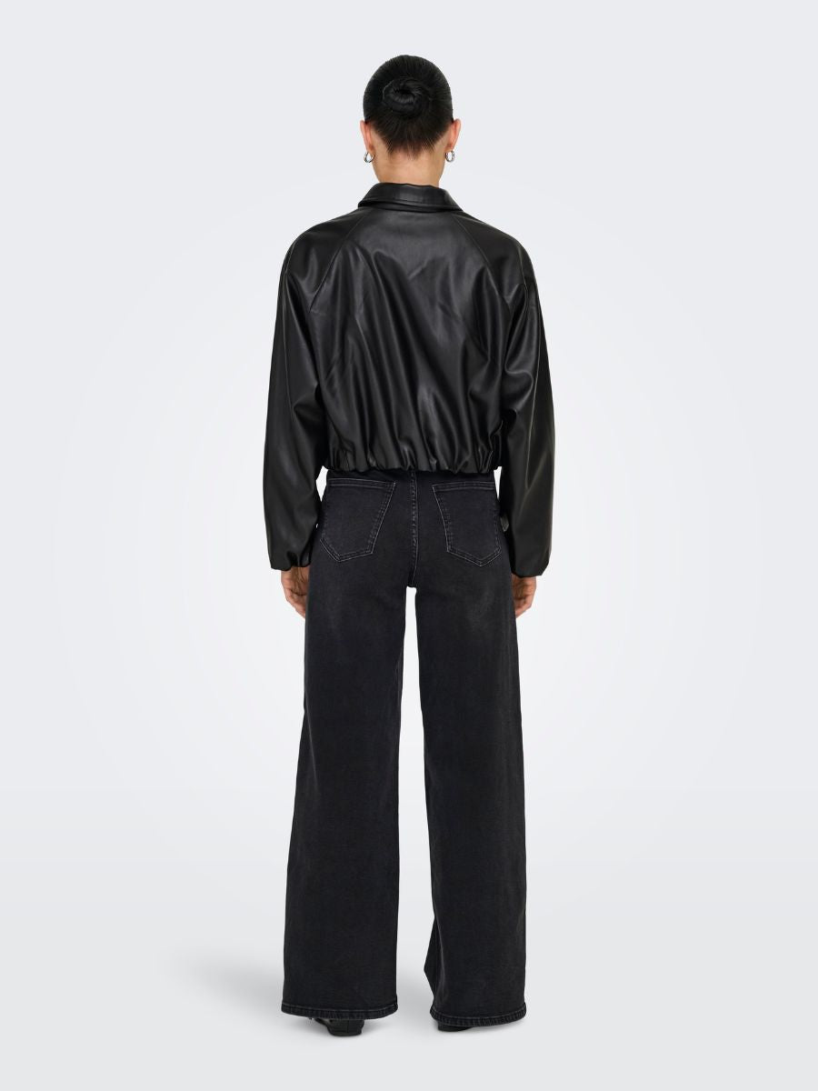 ONLY Sara Faux Leather Bomber Jacket