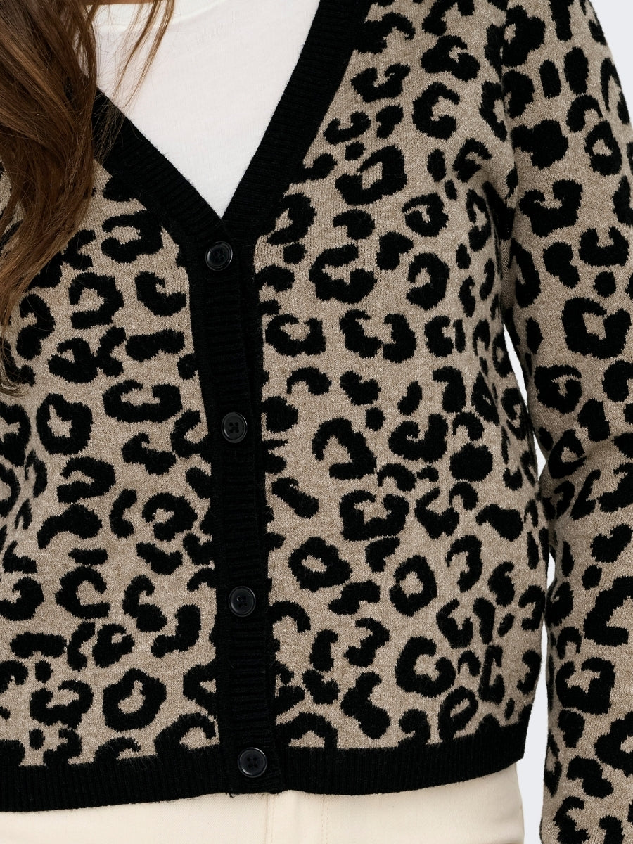 ONLY Leopard V-Neck Cardigan