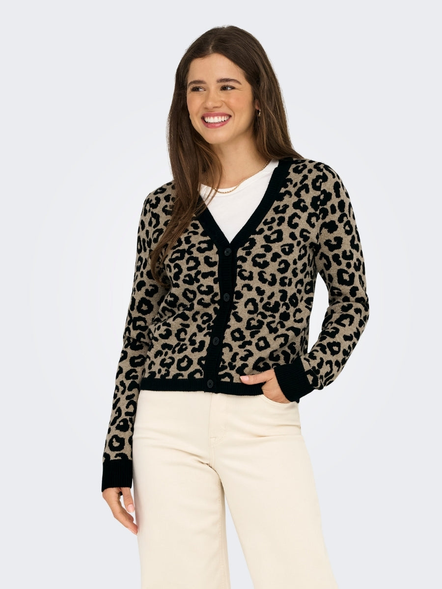 ONLY Leopard V-Neck Cardigan