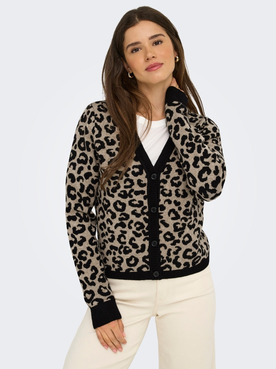 ONLY Leopard V-Neck Cardigan