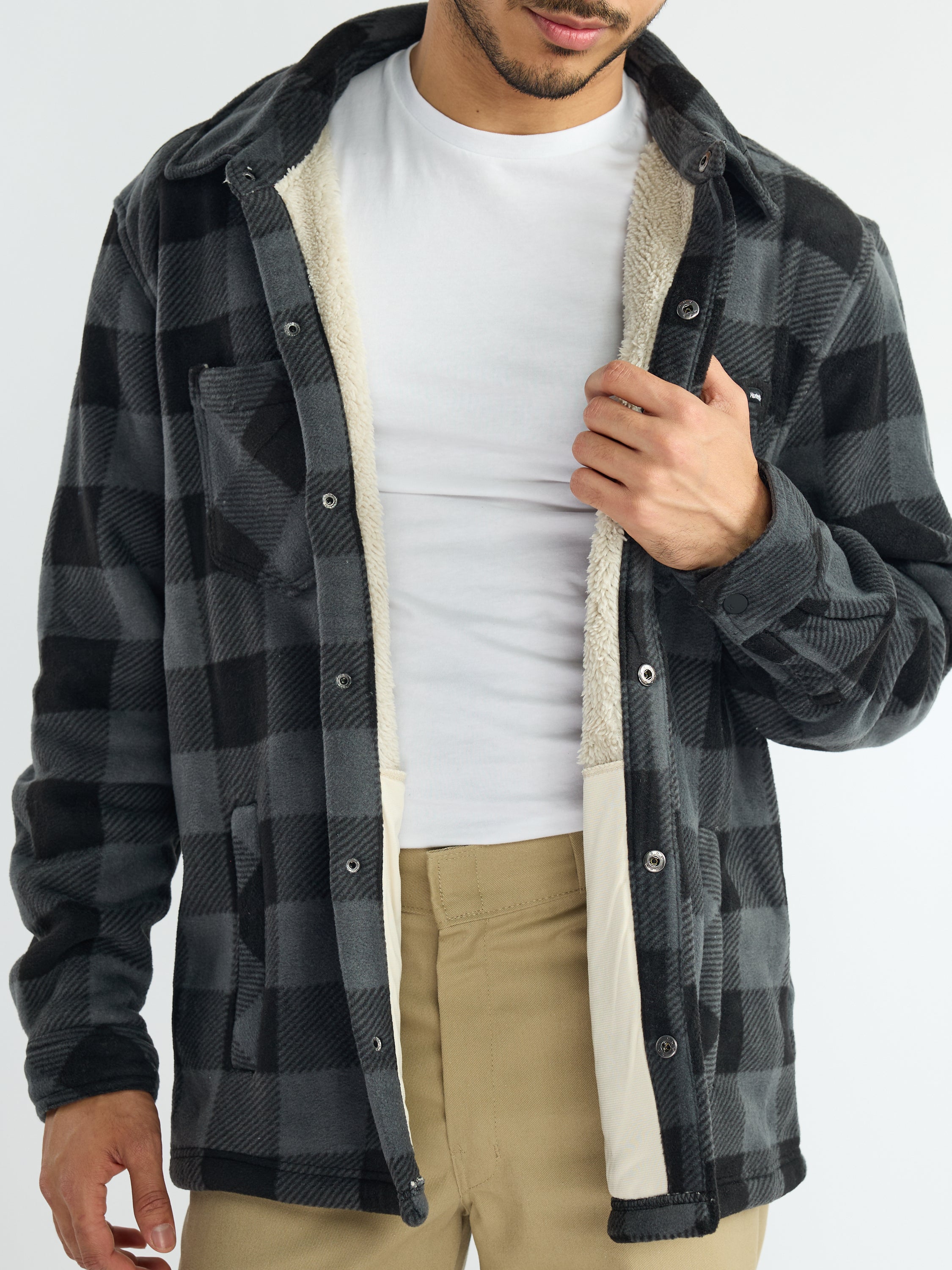 Hurley Micro Fleece Bonded Sherpa Shacket