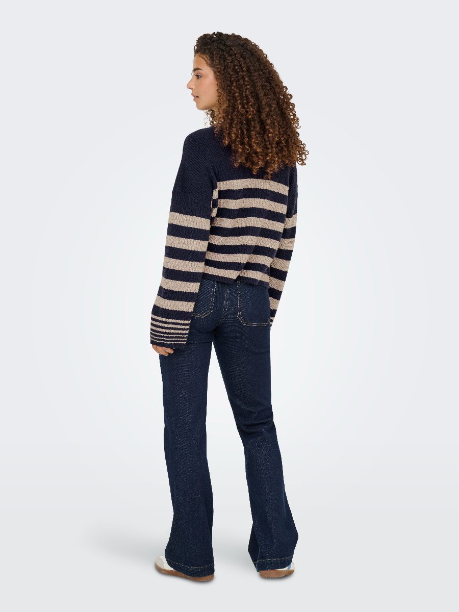 Katia Stripe O-Neck Knit Top