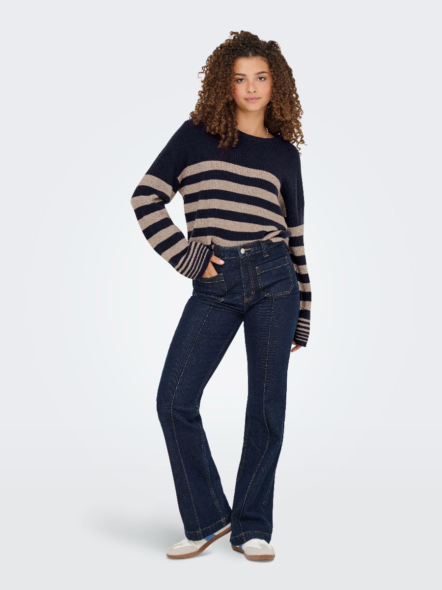 Katia Stripe O-Neck Knit Top