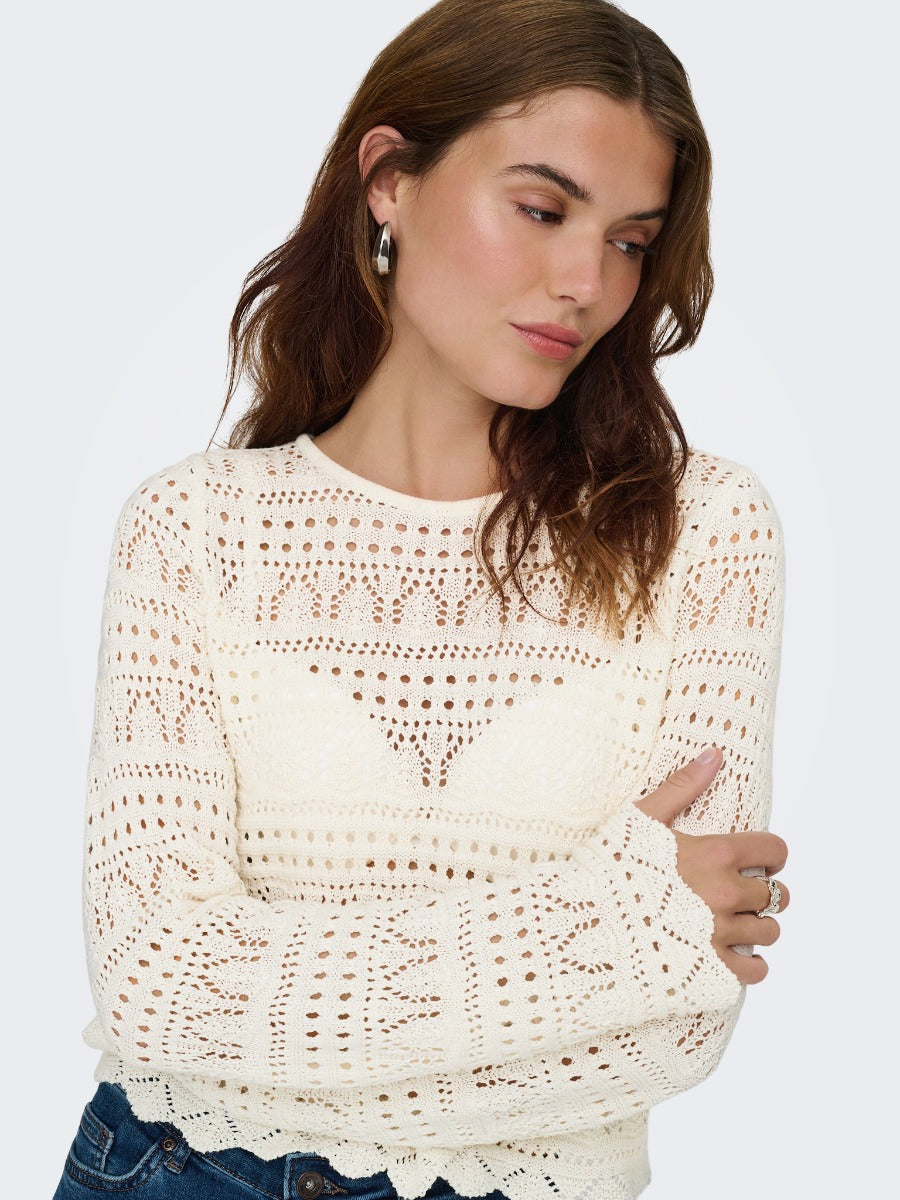 Elke Life Crochet Long Sleeve Top