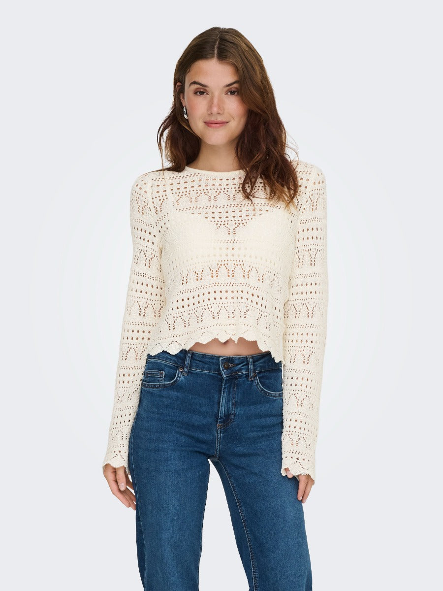 Elke Life Crochet Long Sleeve Top