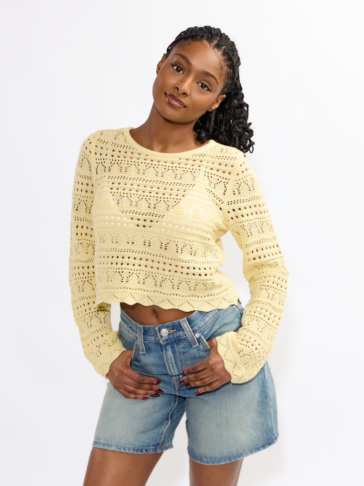 Elke Life Crochet Long Sleeve Top