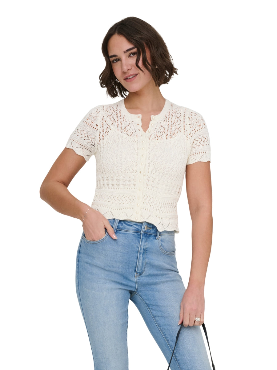Elke Life Short Sleeve Pearl Cardigan