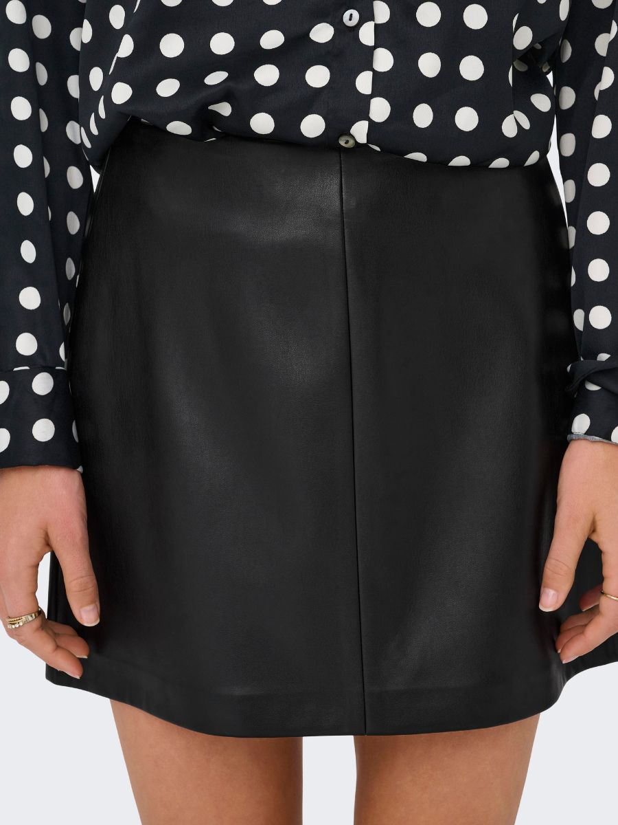 ONLY Niella High Waisted Faux Leather Skirt