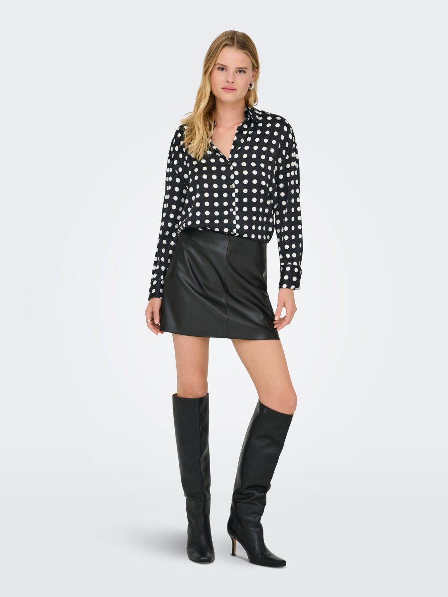 ONLY Niella High Waisted Faux Leather Skirt