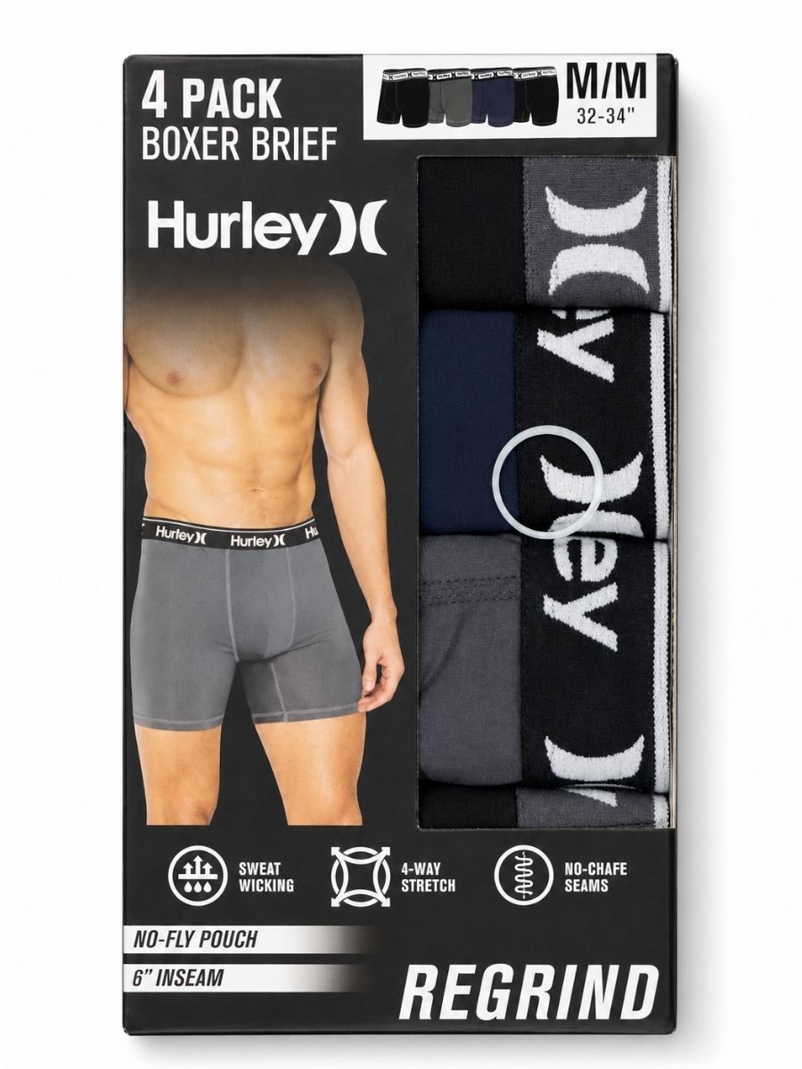 Hurley 4-Pack Solid Boxer Brief