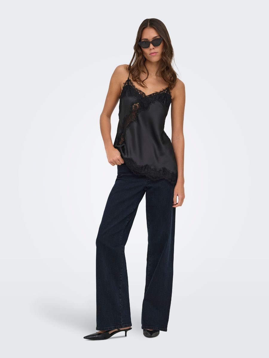 Fifi Asymmetrical Lace Singlet Top