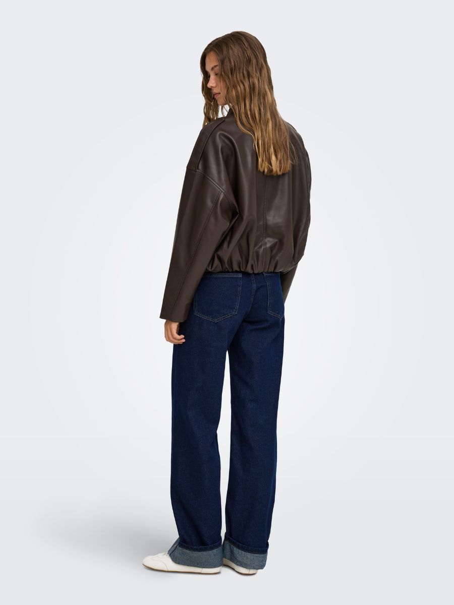 ONLY Moon-Neli Faux Leather Bomber Jacket