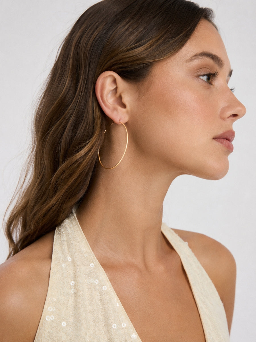 Thin Endless Hoop Earrings