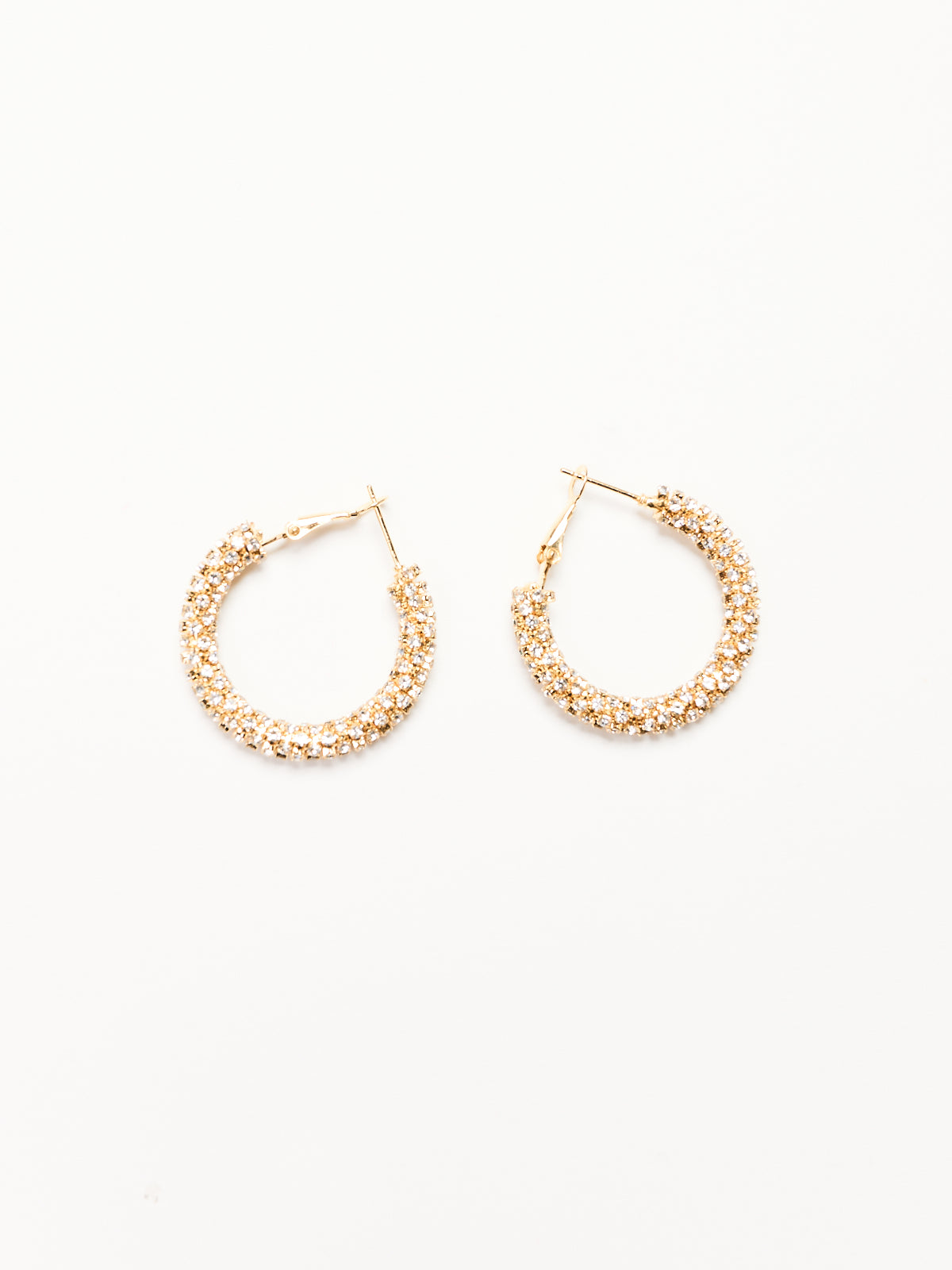 Medium Rhinestone Hoop Earrings