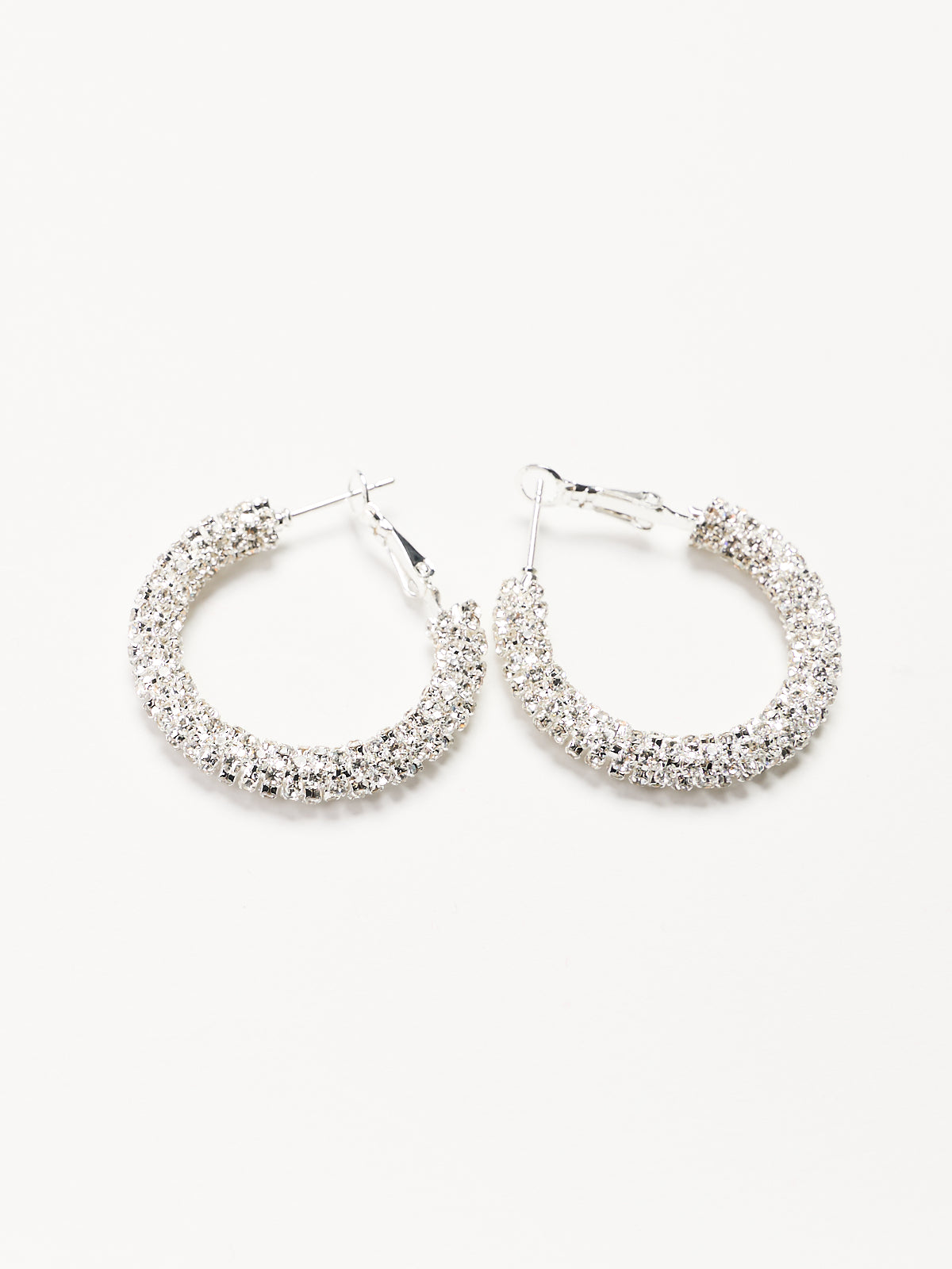 Medium Rhinestone Hoop Earrings