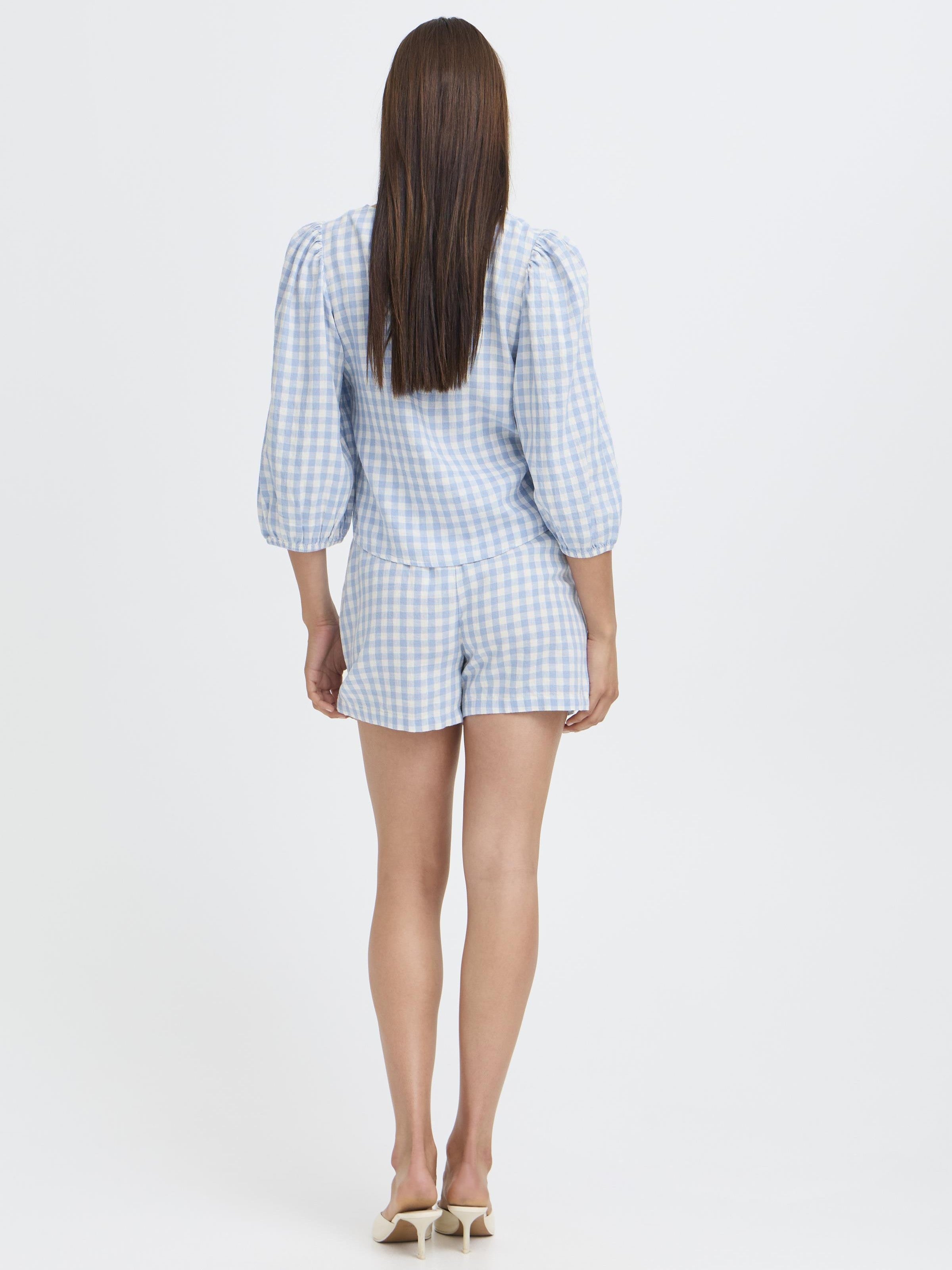 B.Young Falakka Puff Sleeve Button Blouse