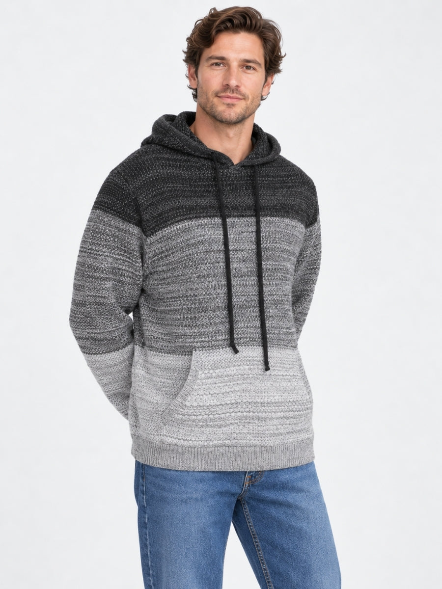 Men's Knit Two Tone Hoodie