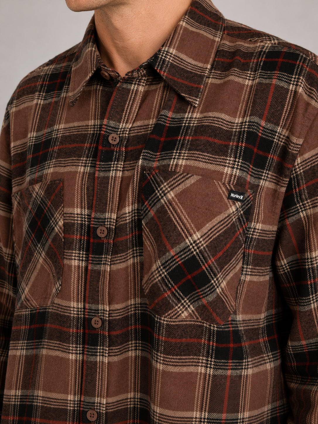 Hurley Felix Plaid Flannel Button Up Shirt