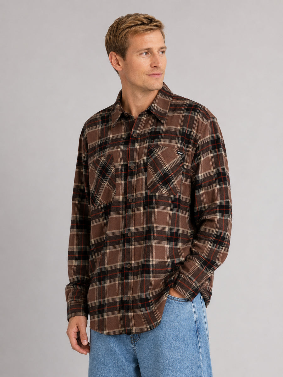 Hurley Felix Plaid Flannel Button Up Shirt