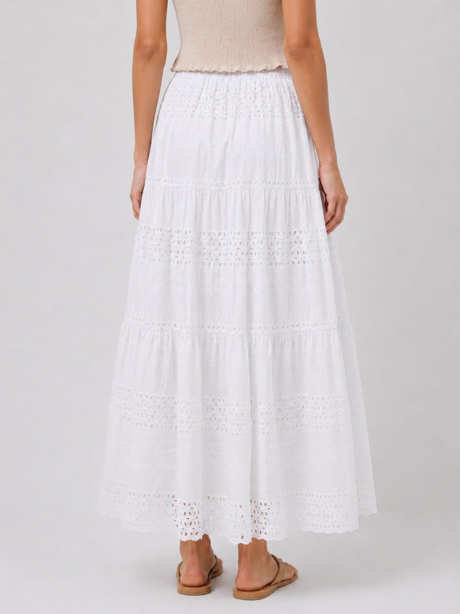 Amali Eyelet Woven Maxi Skirt