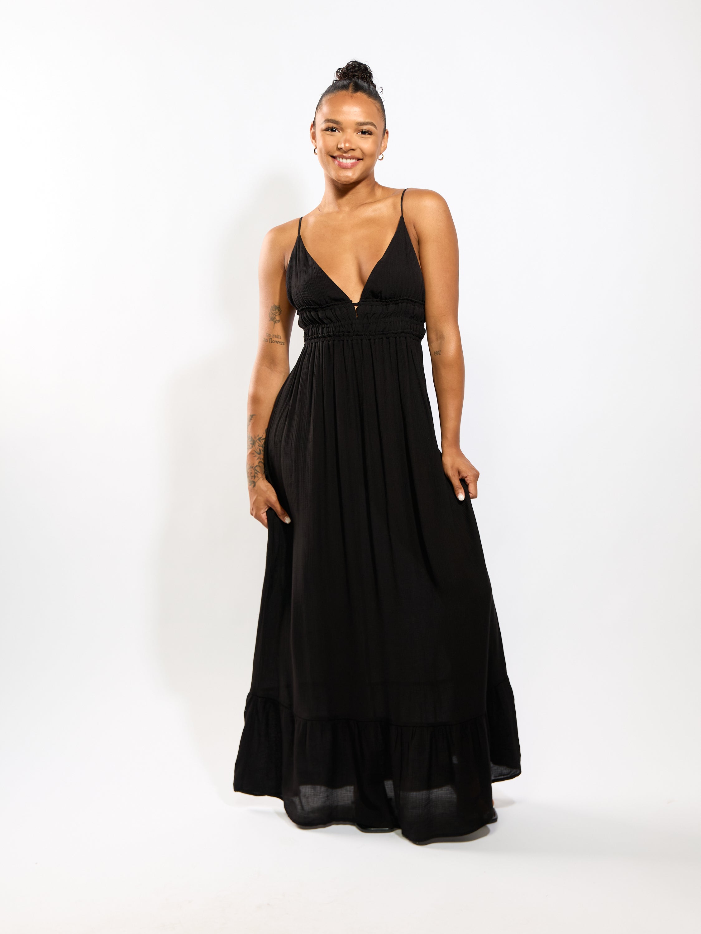Deep V Midi Dress