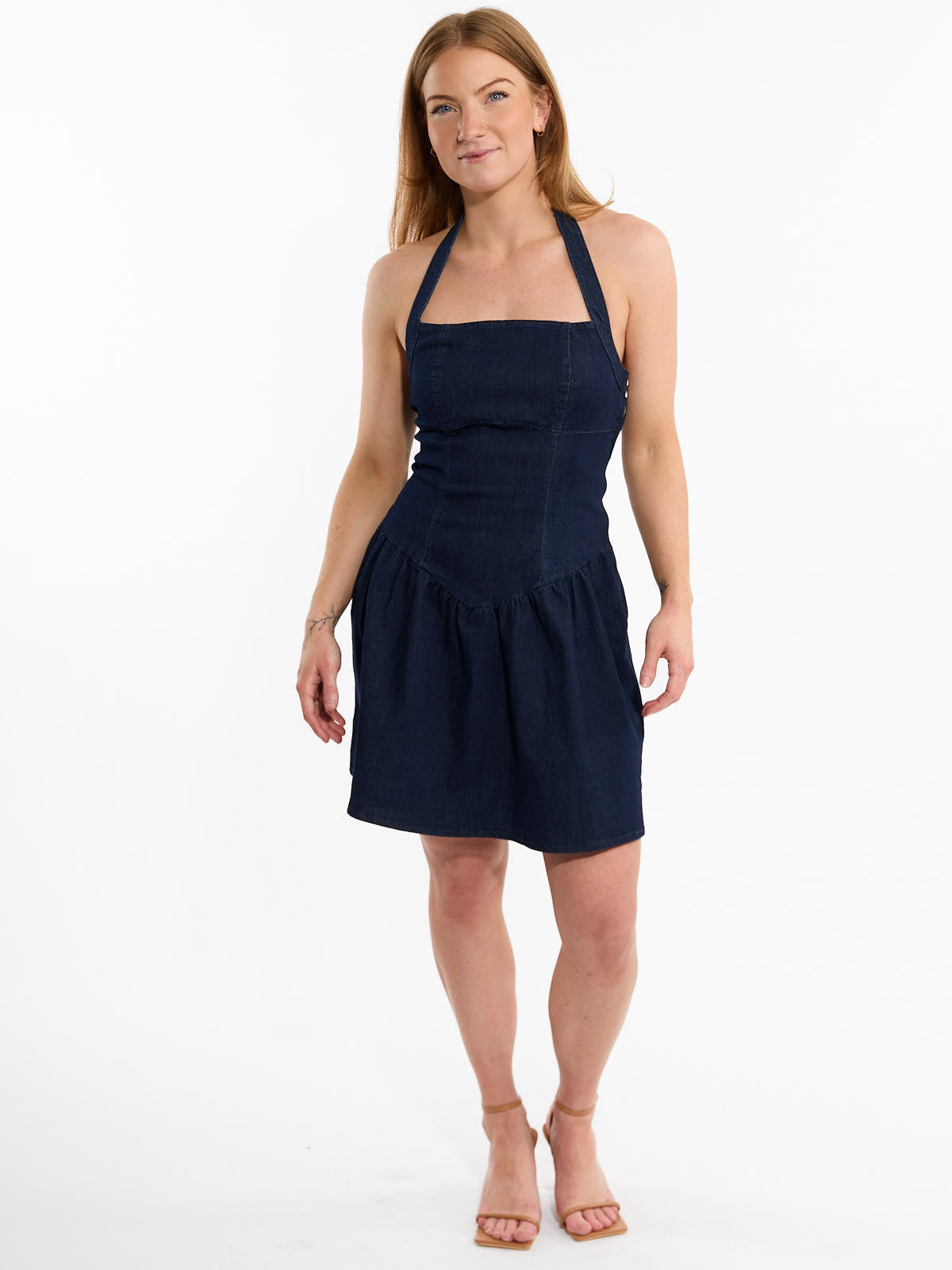 Danny Denim Halter Mini Dress