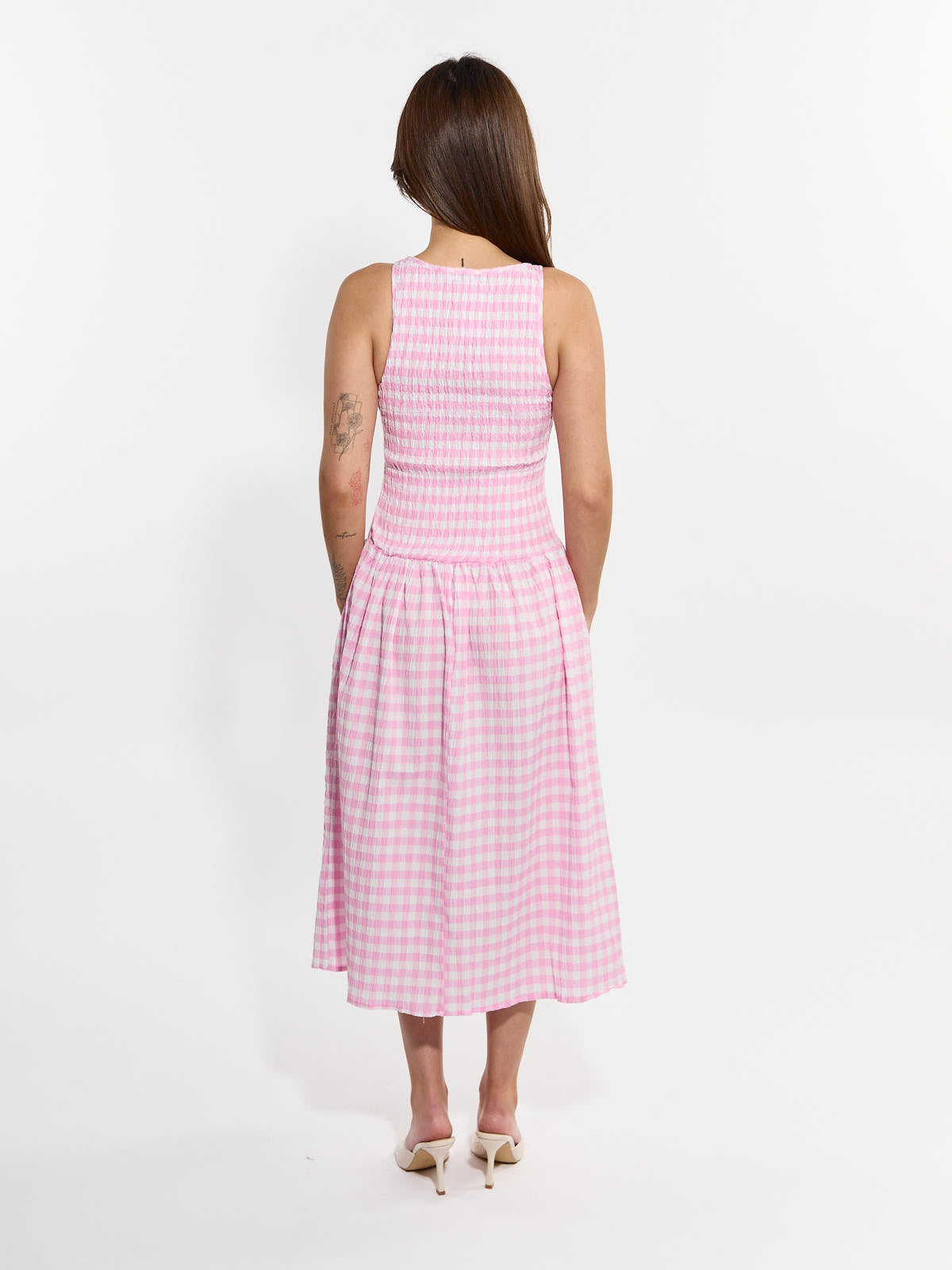 Millie Gingham Smocked Midi Dress