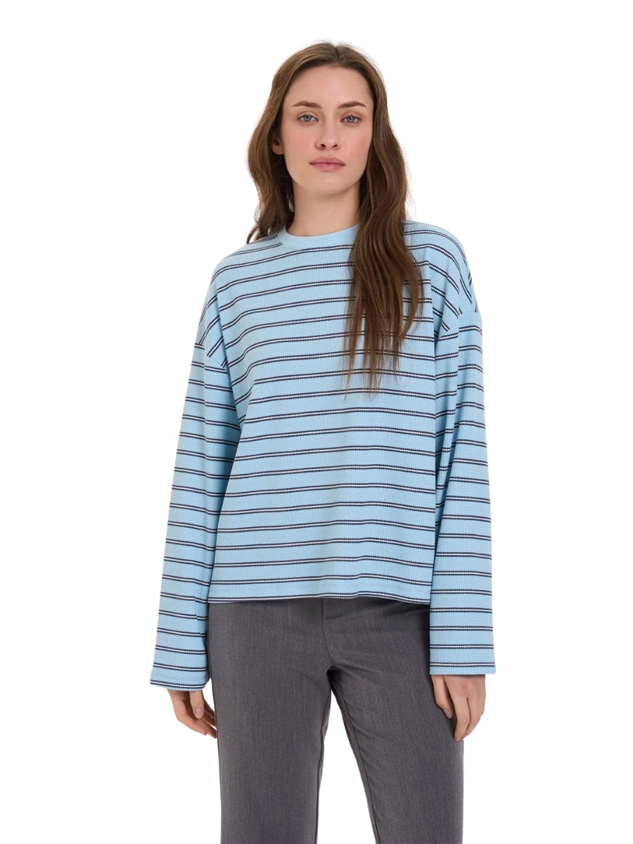 Waffle Long Sleeve Stripe Knit