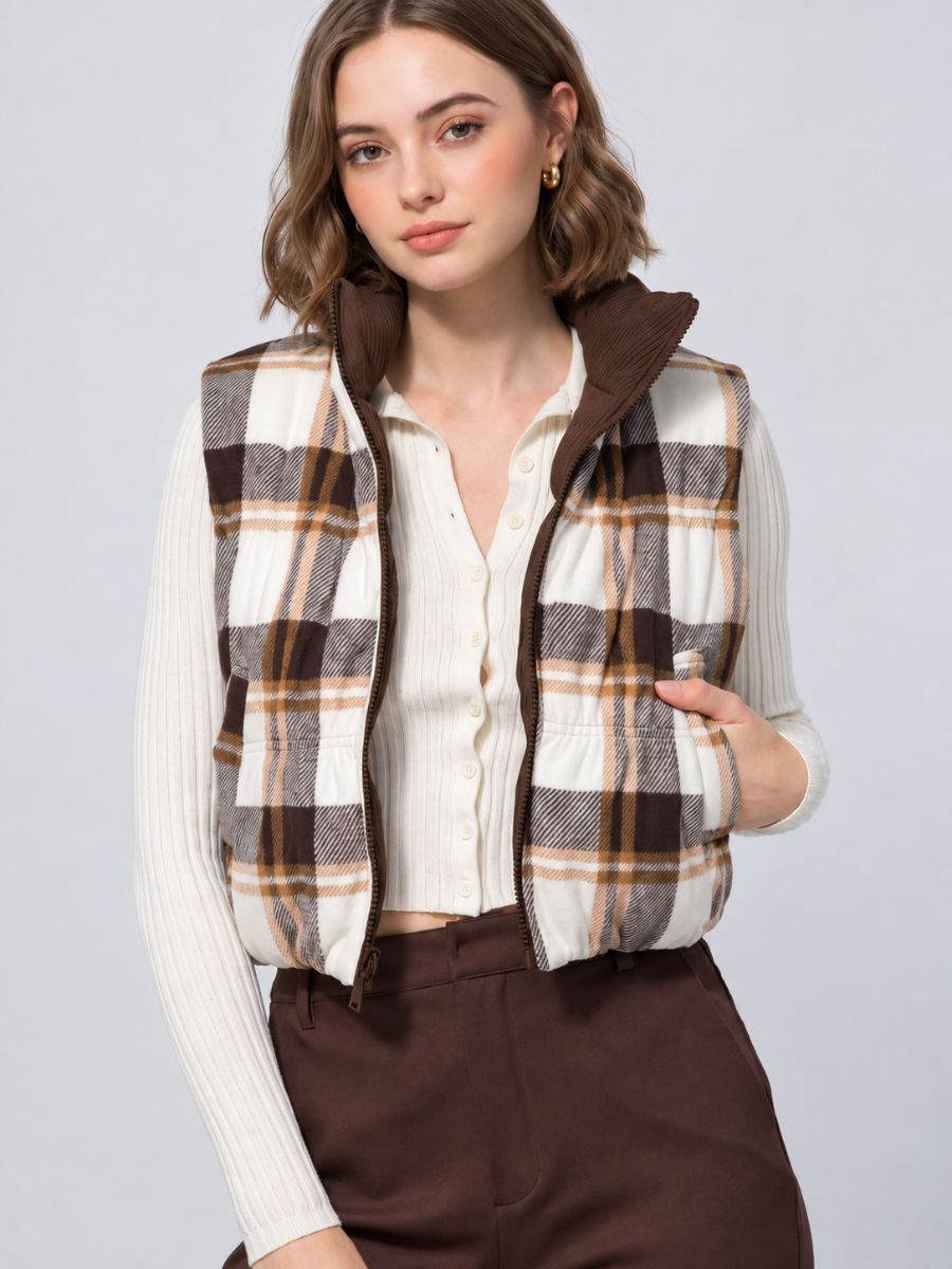 Corduroy + Plaid Reversible Vest