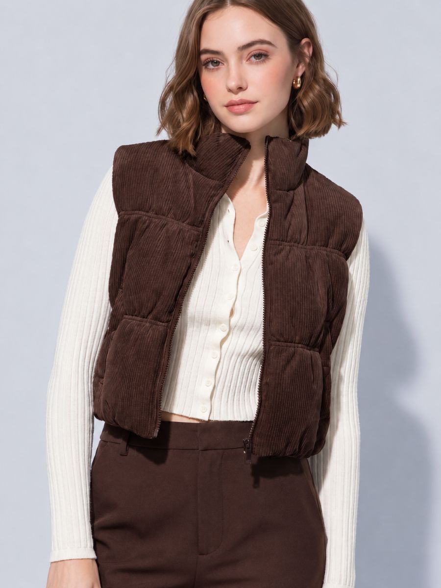 Corduroy + Plaid Reversible Vest