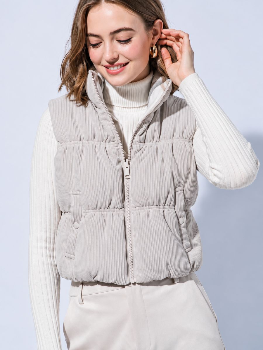 Corduroy + Plaid Reversible Vest