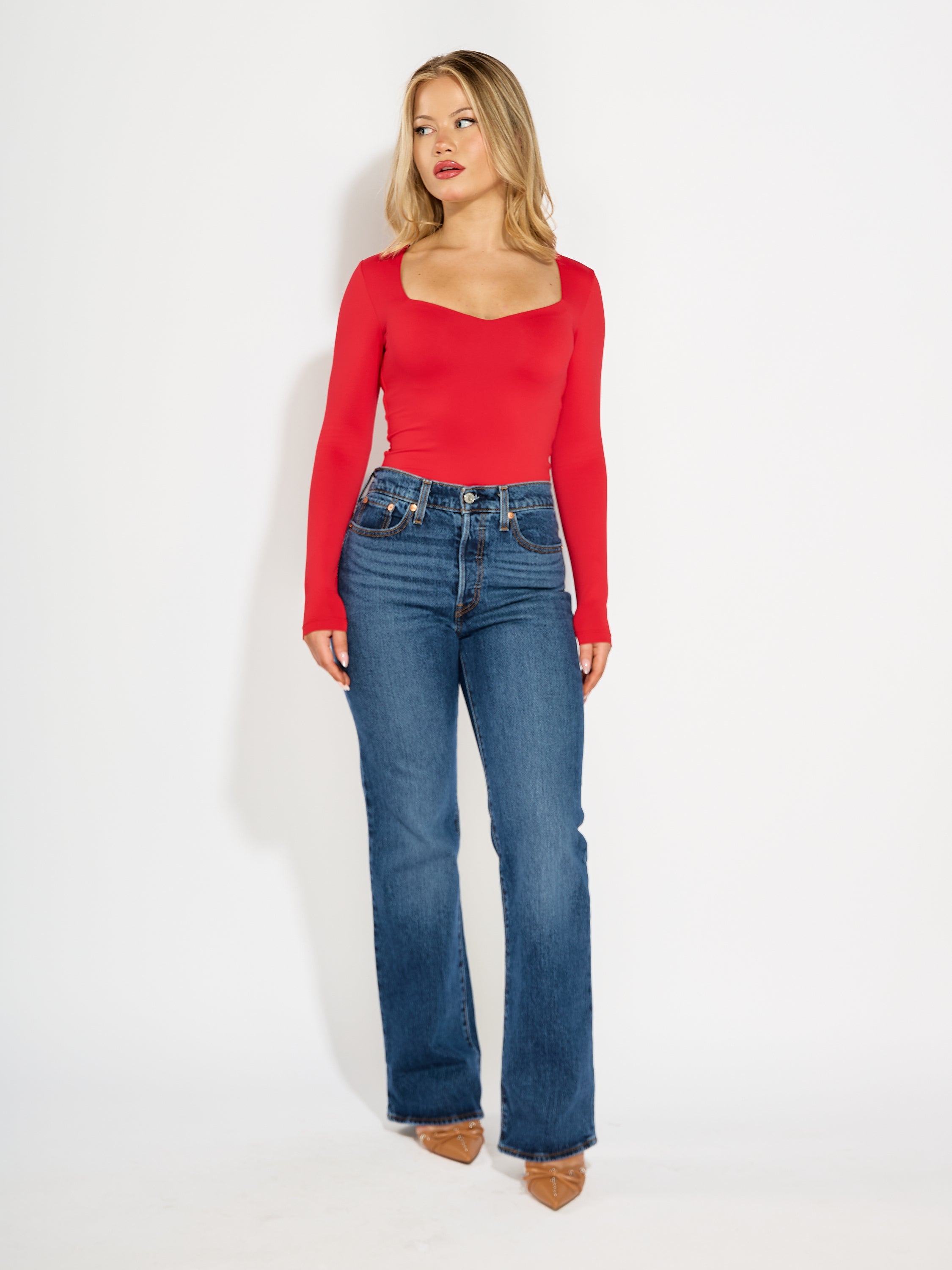 Samantha Sweetheart Long Sleeve Bodysuit