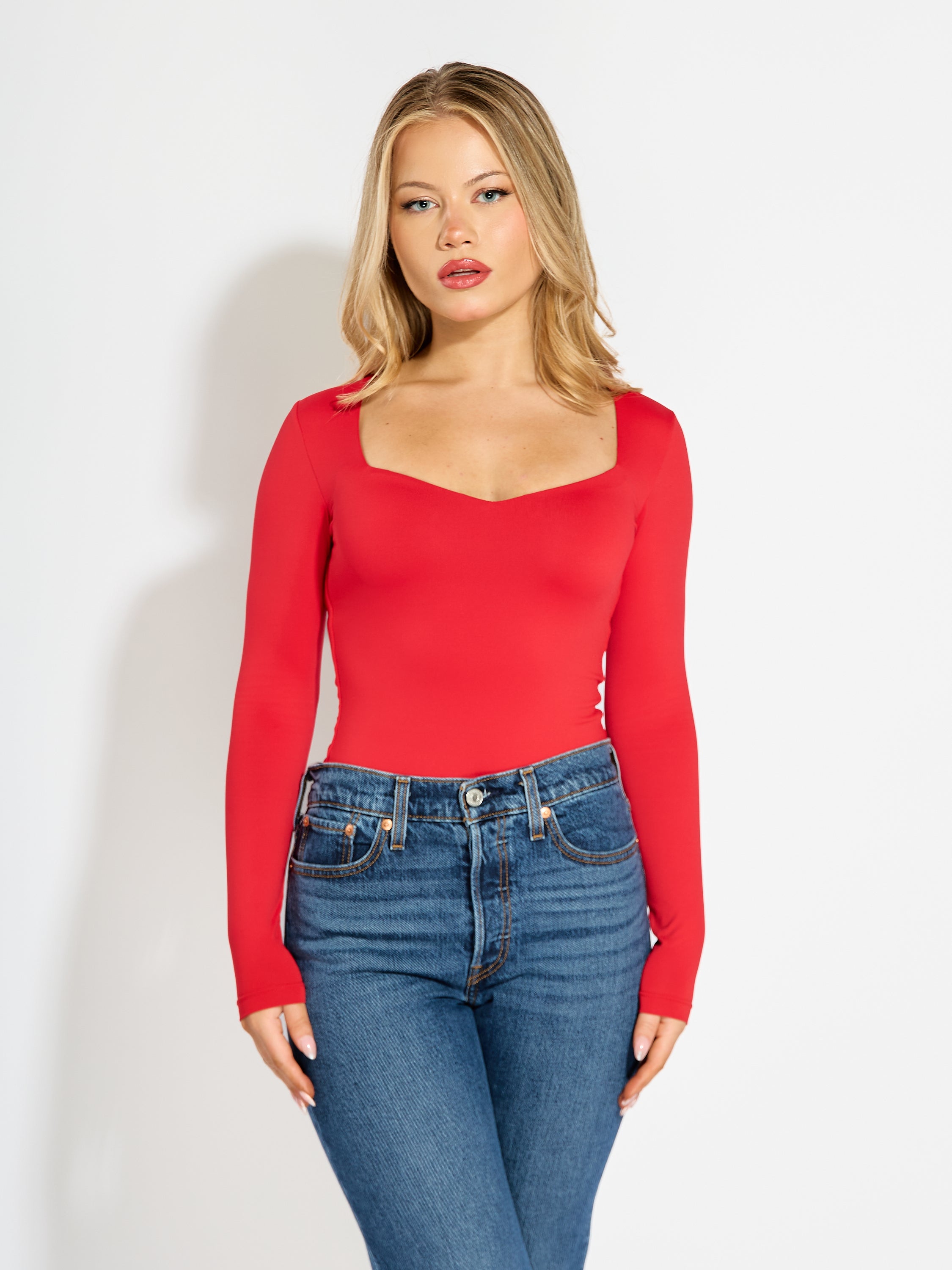 Samantha Sweetheart Long Sleeve Bodysuit