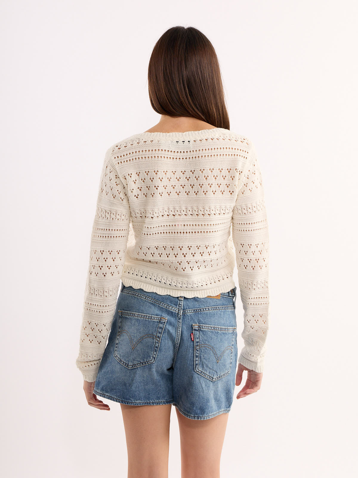 Monica Scallop Hem Long Sleeve Knit Top