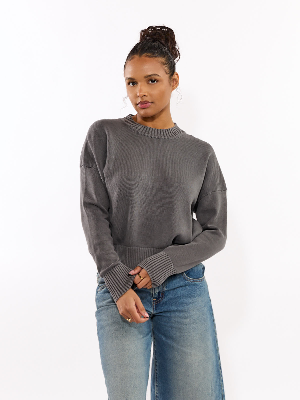 Palma Solid Long Sleeve Crew Top