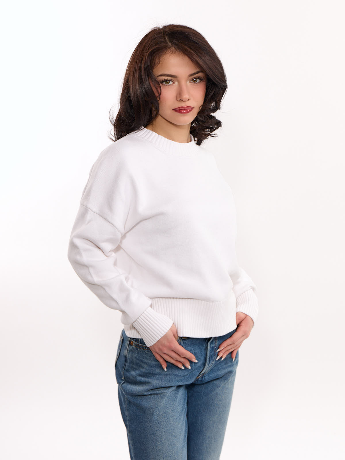 Palma Solid Long Sleeve Crew Top