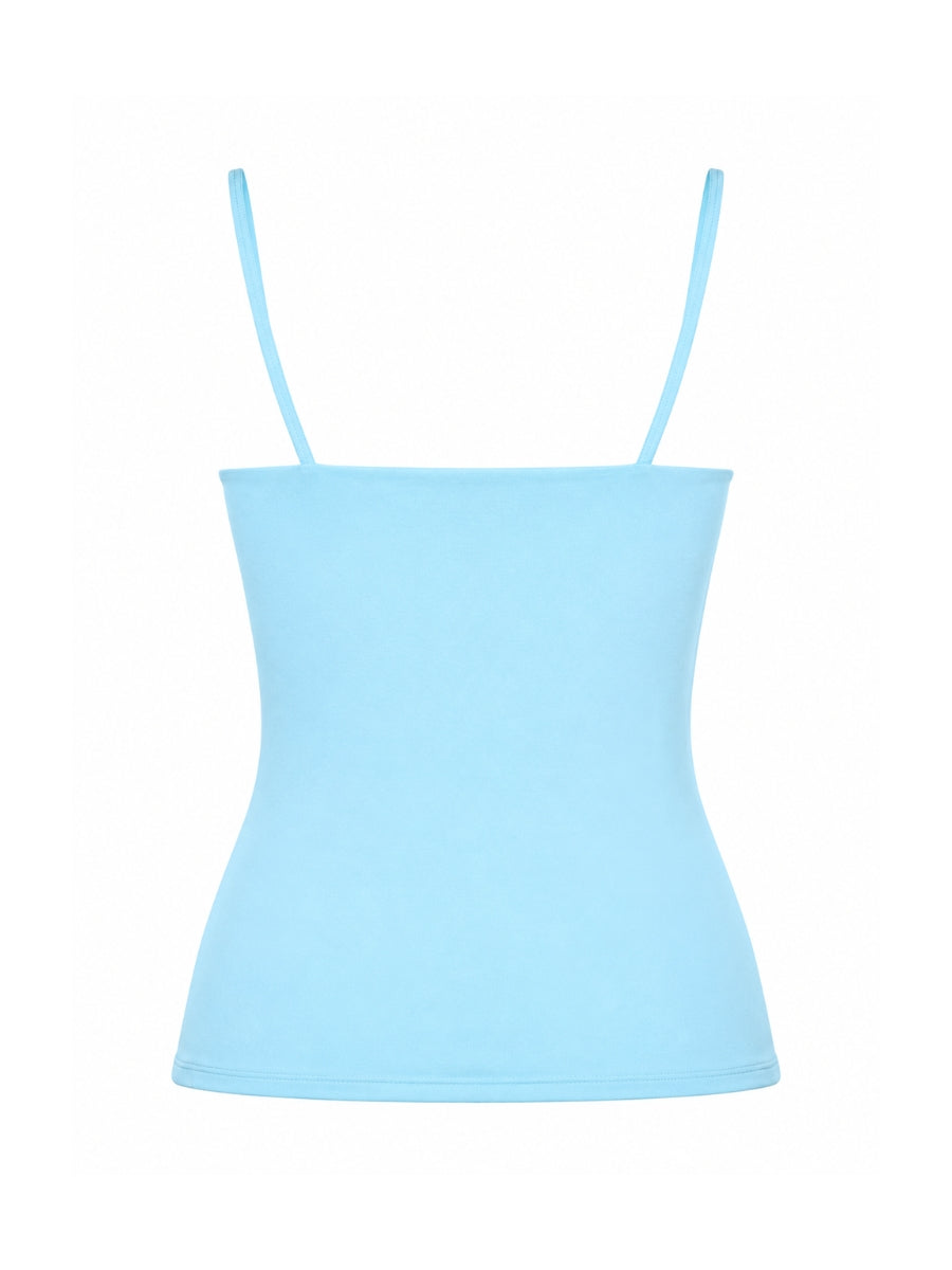 Second Skin Suzan Ruched Sleeveless Cotton Top