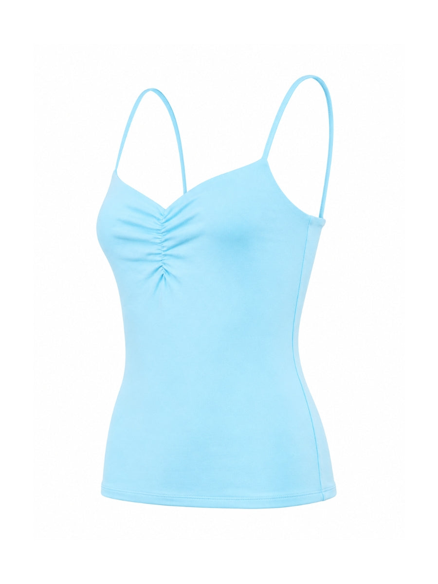 Second Skin Suzan Ruched Sleeveless Cotton Top