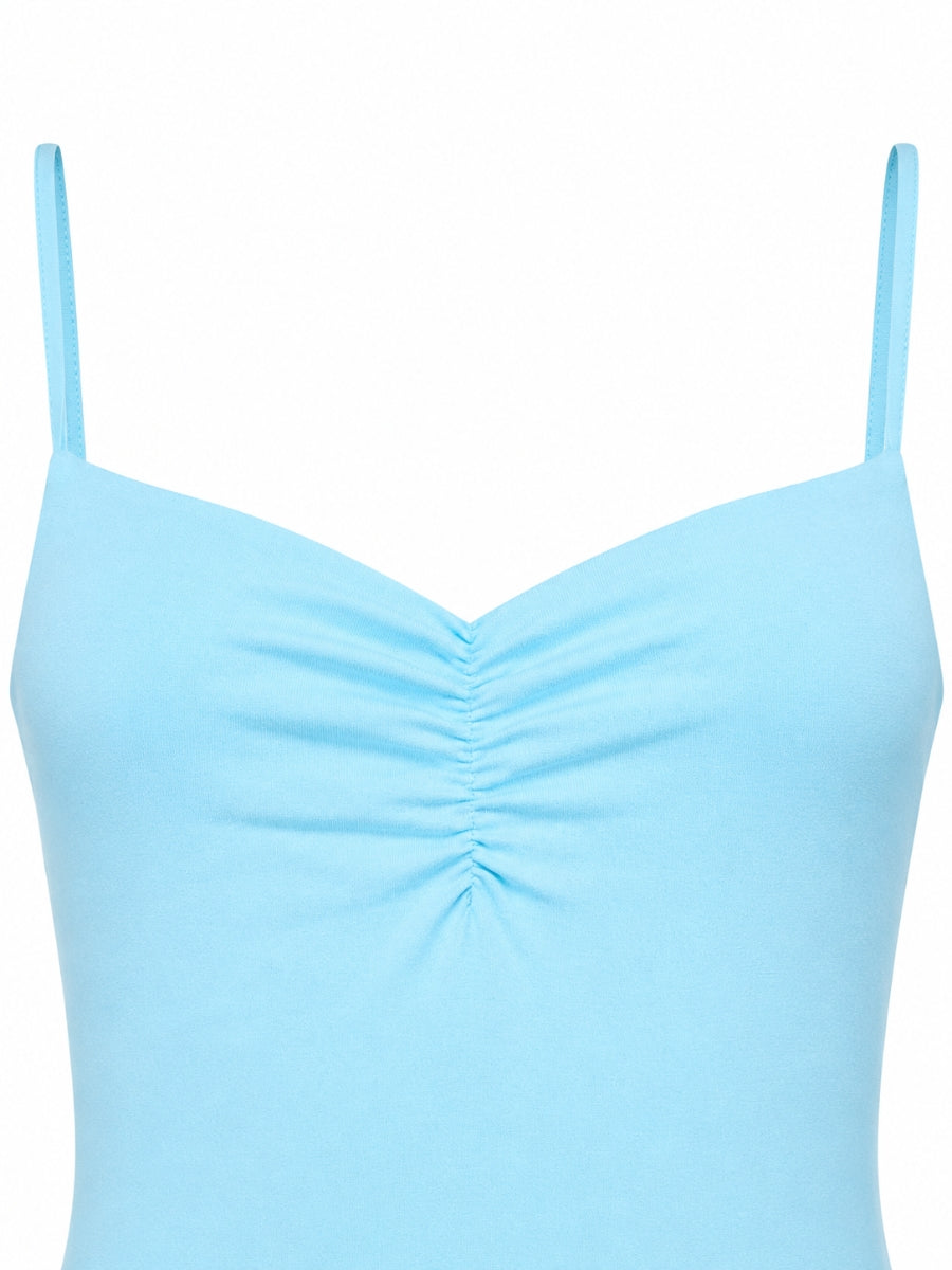 Second Skin Suzan Ruched Sleeveless Cotton Top